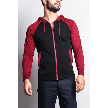 Victorious Men's Raglan Light Weight Zip Down Hoodie TH864 - BBU -2XL
