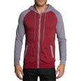 thumbnail image 1 of Victorious Men's Raglan Light Weight Zip Down Hoodie TH864 - BGR -4XL, 1 of 3