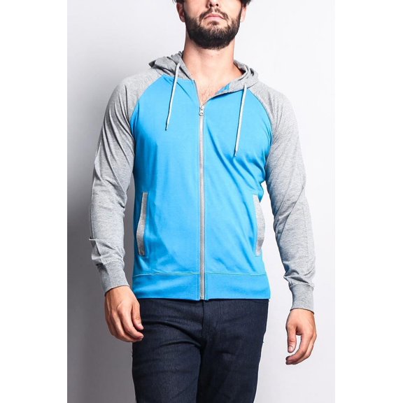 Victorious Men's Raglan Light Weight Zip Down Hoodie TH864 - RBG -2XL