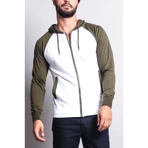Victorious Men's Raglan Light Weight Zip Down Hoodie TH864 - WOL -4XL