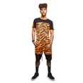 thumbnail image 1 of Victorious Men's Reflective Band Tige Stripe Pattern Short Sleeve Top and Shorts Tracksuit Set - Neon Orange - X-Large, 1 of 6
