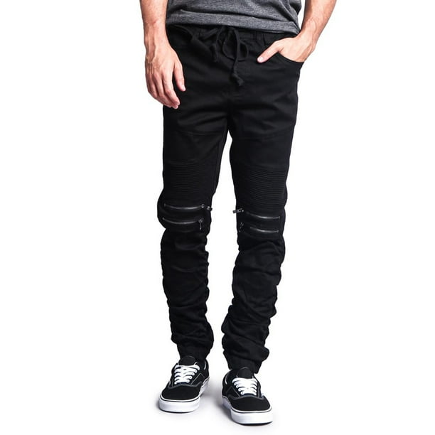 Victorious Men s Scrunch Stacked Biker Twill Jogger Pants JG882 Black 4X Large Walmart Business Supplies