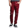 thumbnail image 1 of Victorious Men's Scrunch Stacked Biker Twill Jogger Pants JG882 - Burgundy - Large, 1 of 6