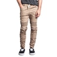 thumbnail image 1 of Victorious Men's Scrunch Stacked Biker Twill Jogger Pants JG882 - Khaki - Small, 1 of 6