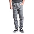 thumbnail image 1 of Victorious Men's Scrunch Stacked Biker Twill Jogger Pants JG882 - Textured Gray - Small, 1 of 6