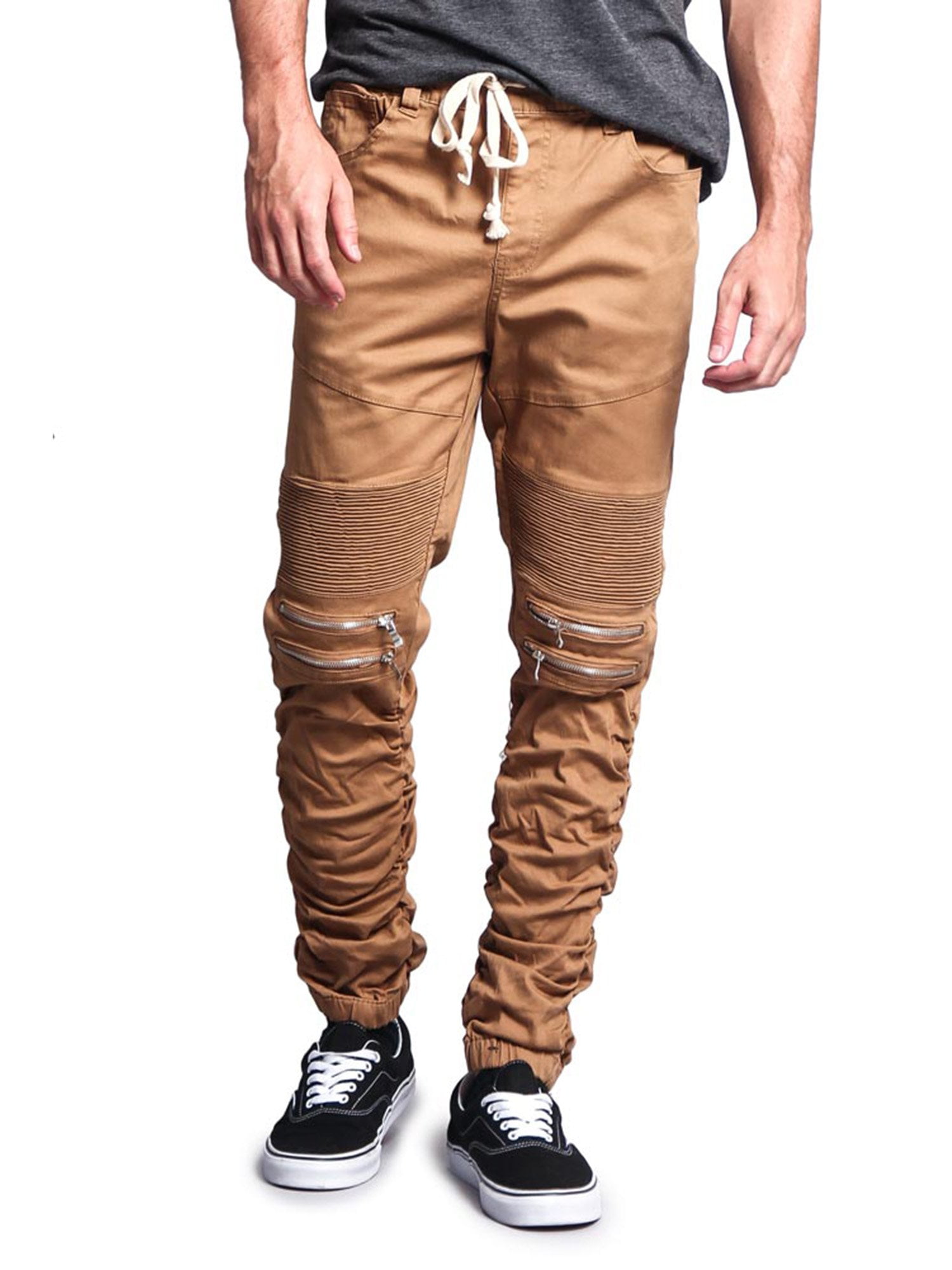 Victorious Men's Scrunch Stacked Biker Twill Jogger Pants Victorious Men's Scrunch Stacked Biker Twill Jogger Pants