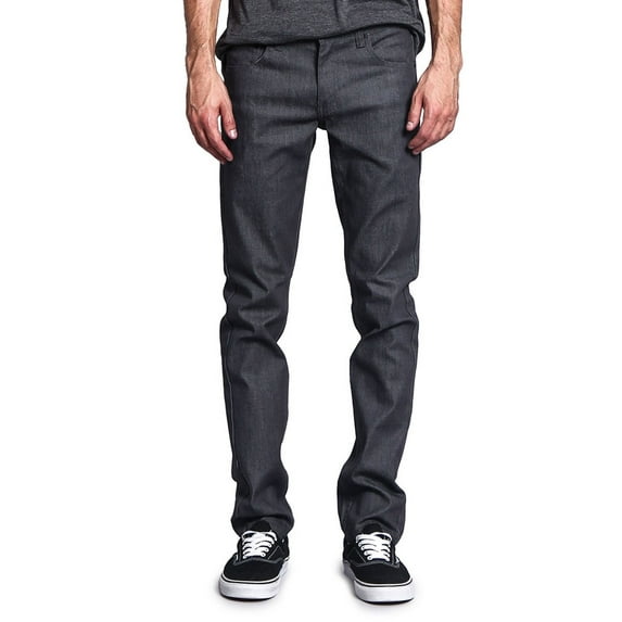 Victorious Men's Skinny Slim Fit Stretch Raw Denim Jeans - Multiple Colors & Sizes