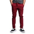 thumbnail image 1 of Victorious Men's Slant-Pocket Skinny Jogger Twill Pants JG876 - Burgundy - X-Large, 1 of 5