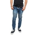 thumbnail image 1 of Victorious Men's Slim Fit Biker Denim Jogger Jeans JG873 - Indigo - Medium, 1 of 6