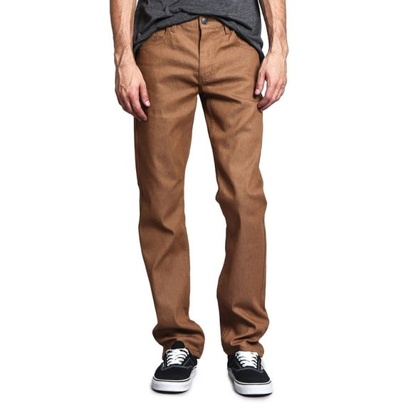 Victorious Men's Slim Fit Unwashed Raw Denim Jeans DL980 - Wheat - 38/32