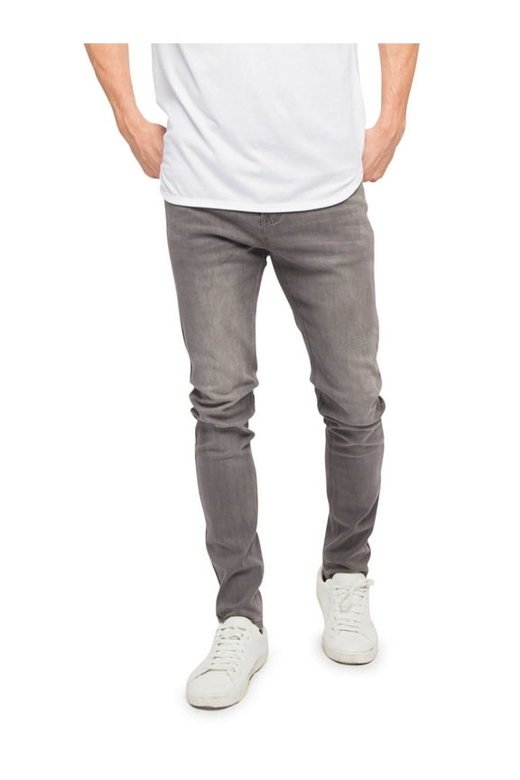 Victorious Men's Super Skinny Fit Stretch Denim Jeans DL1000 - Ash Gray - 28/30