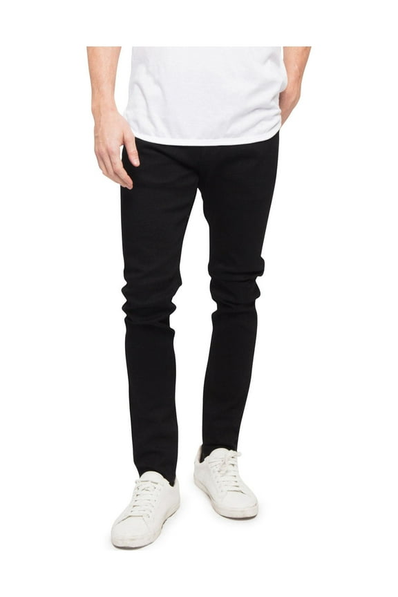 Victorious Men's Super Skinny Fit Stretch Denim Jeans DL1000 - Black - 42/32