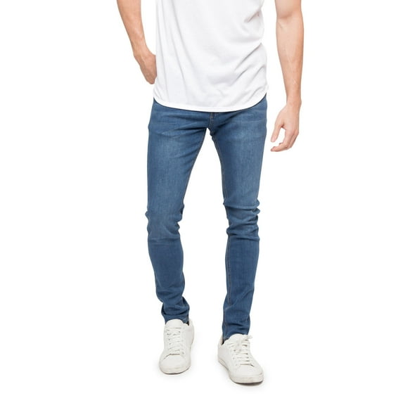 Victorious Men's Super Skinny Fit Stretch Denim Jeans DL1000 - Classic Blue - 32/30