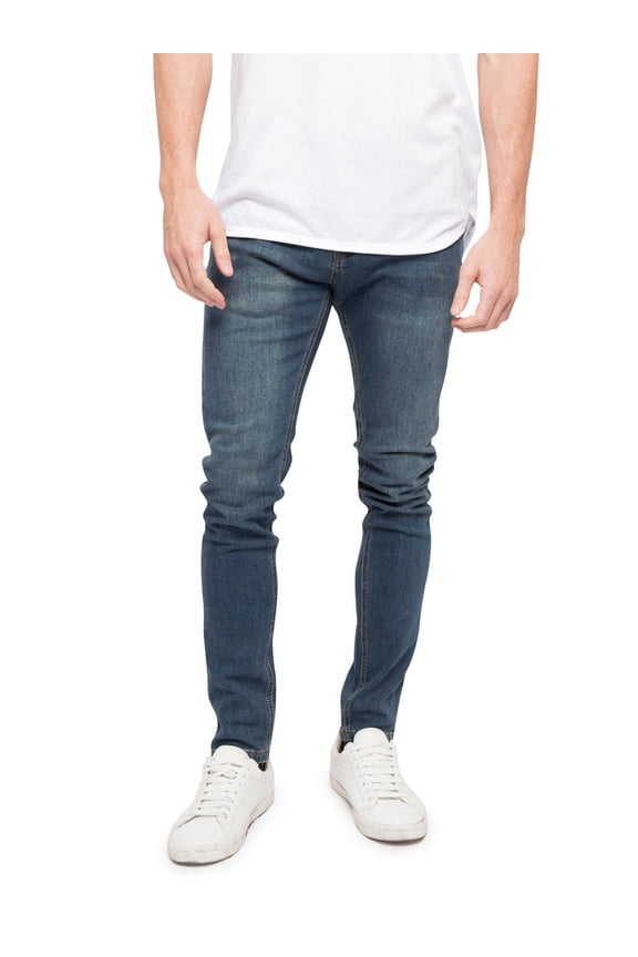 Victorious Men's Super Skinny Fit Stretch Denim Jeans DL1000 - Desert Blue - 34/30