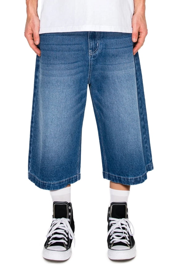 Men's Ultra Baggy Y2K Denim Jorts DS2114 INDIGO Size 36