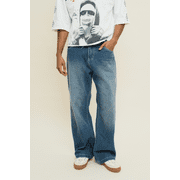 Victorious Mens Ultra Baggy Y2K Wide-Leg Denim Jeans DL981 Indigo 3632