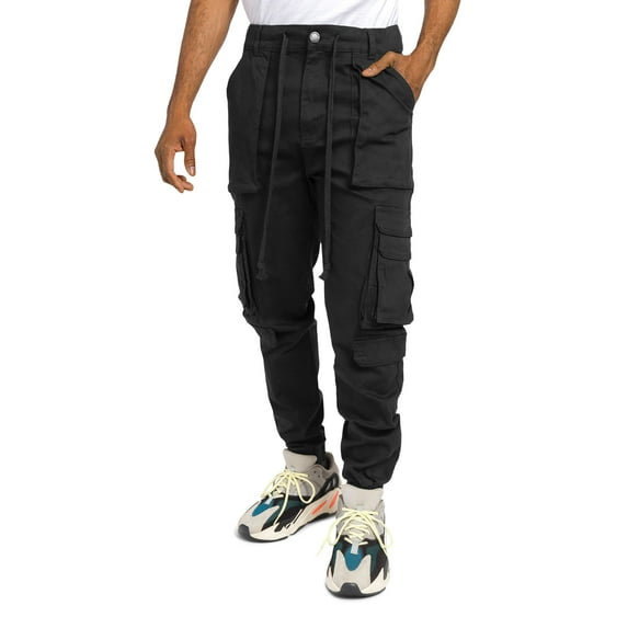 Victorious Men's Utility Techwear Cargo Jogger Pants JG3030-NEW - Black - 3X-Large