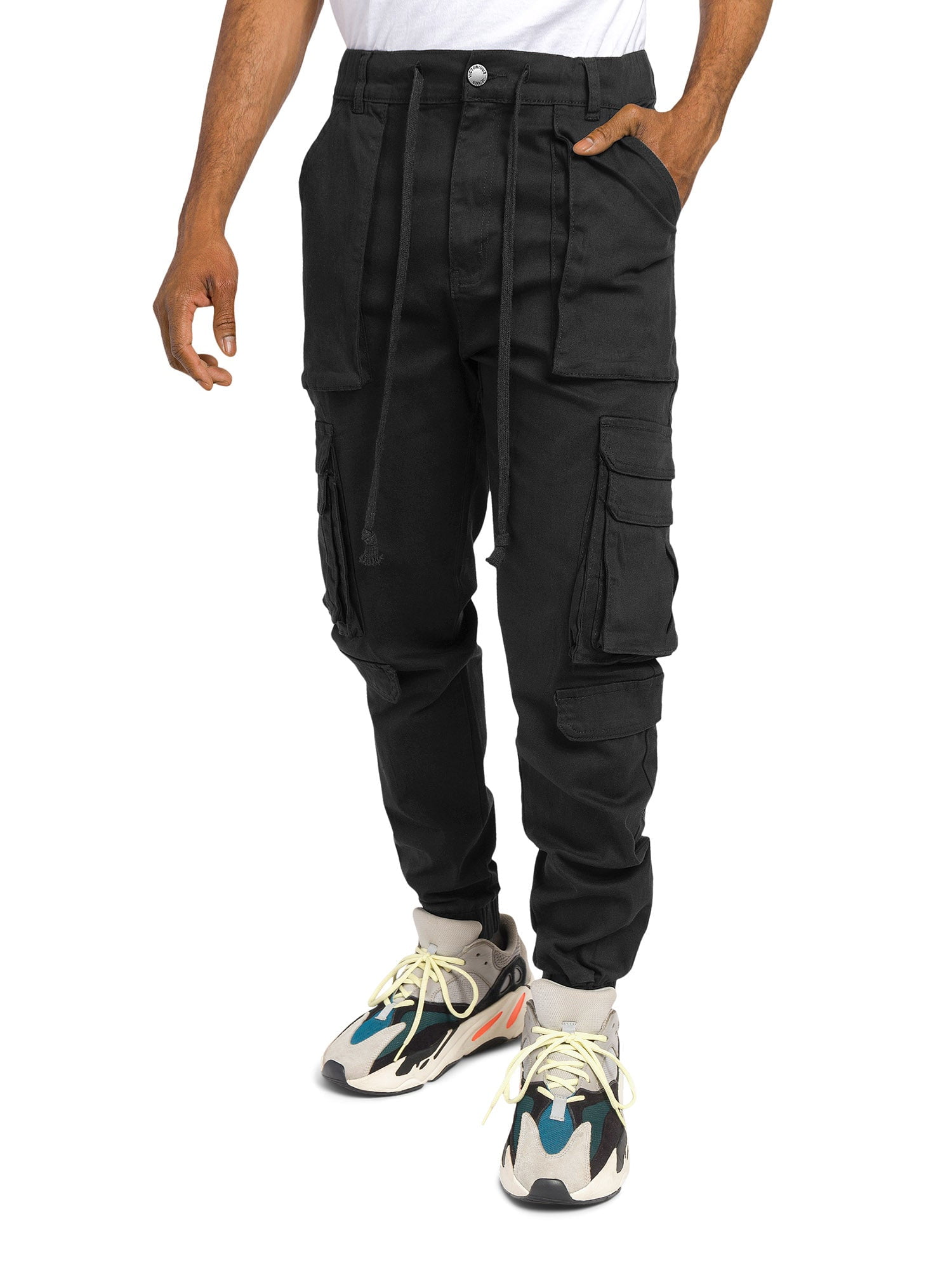Victorious Men's Jogger Twill Cargo Pants - Drop Crotch, Tapered Leg, Drawstring Waist (JG805)