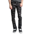 thumbnail image 1 of Victorious Mens Camouflage Skinny Fit Jeans AR169 - BLACK/CAMO - 32/32, 1 of 6