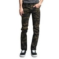 thumbnail image 1 of Victorious Mens Camouflage Skinny Fit Jeans AR169 - OLIVE/CAMO - 42/32, 1 of 6