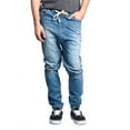 thumbnail image 1 of Victorious Mens Drop Crotch Jogger Denim Pants JG803 - LIGHT INDIGO - Medium, 1 of 5