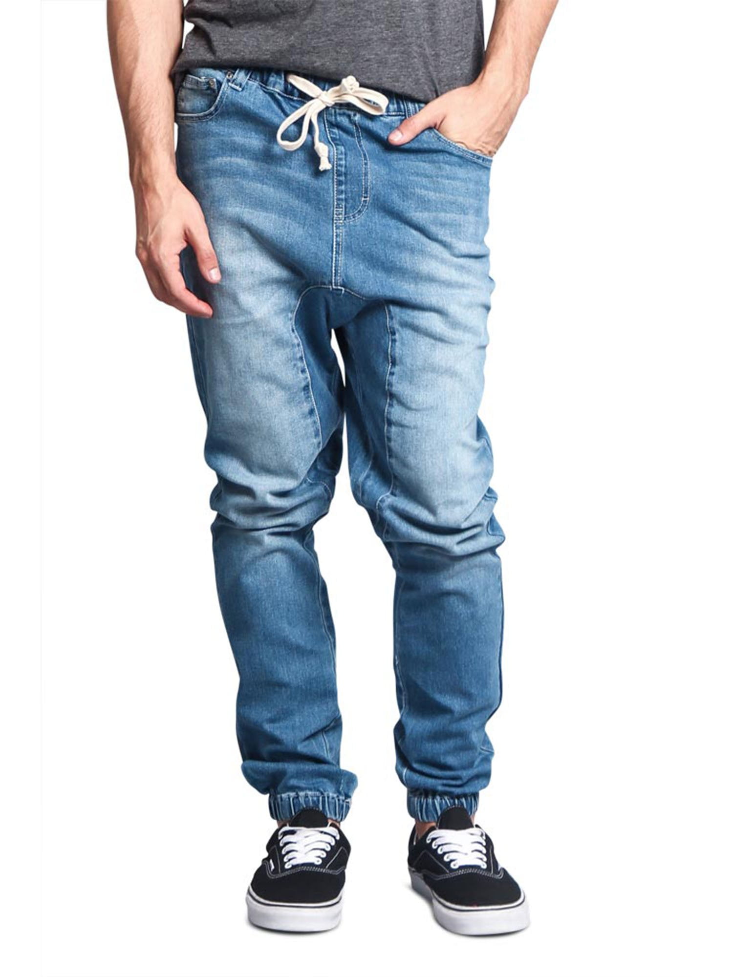 Men denim joggers deals