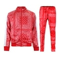 thumbnail image 1 of Victorious Women's Bandana Paisley 2 Piece Tracksuit Set - Red - Large, 1 of 4