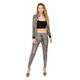 thumbnail image 1 of Victorious Women's Leopard Velour Velvet Tracksuit - Zipper Jacket and Sweatpants VL223- Brown Leopard - Small, 1 of 7