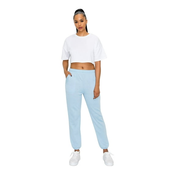 Victorious Women's Lightweight Fleece Elastic Bottom Sweatpants with Pockets, Up To 5X