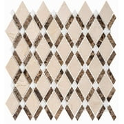 Victory Triumph Brown 2-in. x 3-in. Novelty Marble Diamond Natural Stone Mosaic Wall & Floor Tile