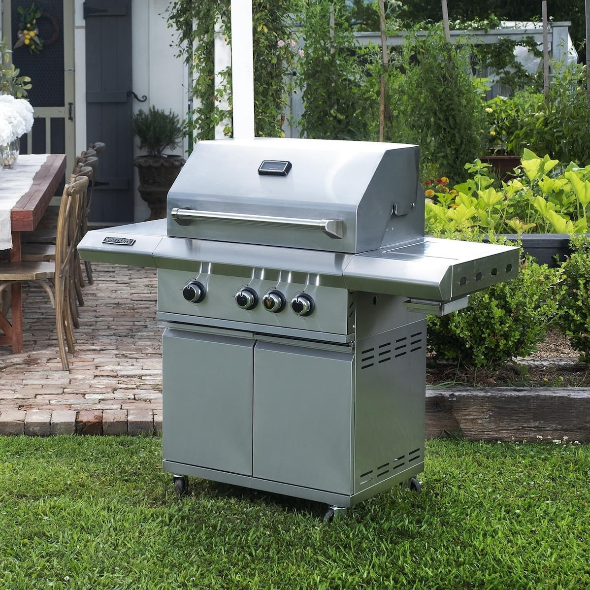 Victory Propane Gas Grill with 3 Burners Infrared Searing Side BBQ VCT3BSB LP Walmart