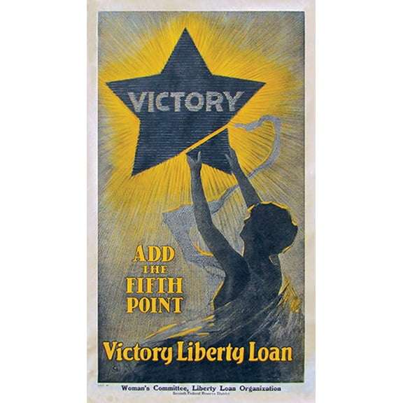 Victory Add The Fifth Point Victory Liberty Loan Women Novelty Sign | Indoor/Outdoor | Funny Home Décor for Garages, Living Rooms, Bedroom | SignMission personalized gift Wall Plaque