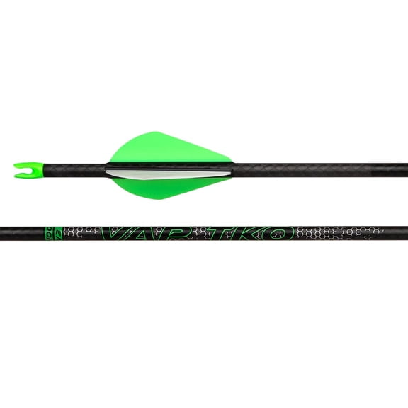 Victory Archery VAP TKO Gamer 500 Fletched Arrows 6-Pack, 100% Carbon Shaft, 8 GPI, Q2i Raptor-X Vanes, AAE IP Nocks, SHOK TL Inserts (VAPTKAG-500FB-6)