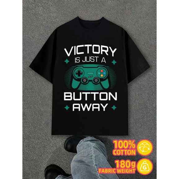 Victory Button Tee men's 180G 100% Cotton white Fashion Unisex Shirt Short Sleeve tshirts Fashion Unisex Shirt Crewneck tshirts Original Unisex Shirt Cotton tshirts