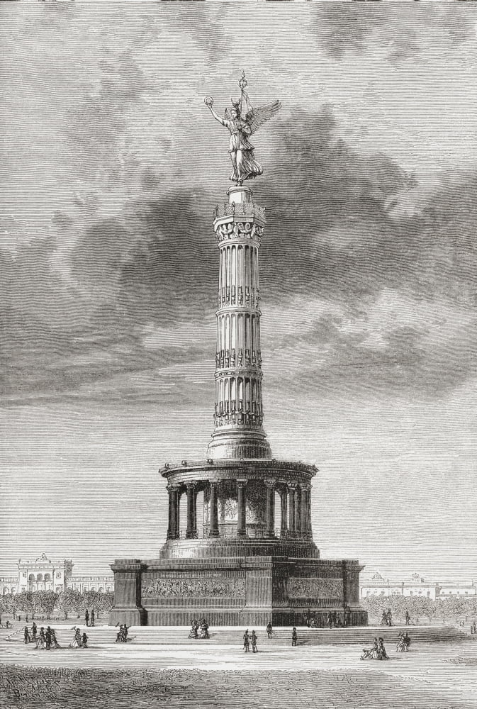 The Victory Column In The Tiergarten Berlin Germany In The 19Th Century From Pictures From The German Fatherland Published C1880 Canvas Art - Ken Welsh Design Pics (24 x 36)