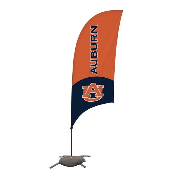 Auburn Tigers 7.5' College Sports Printed Feather Flag with Cross Base - NCAA Licensed - Super Polyester - School Banner (Orange, Blue, White)