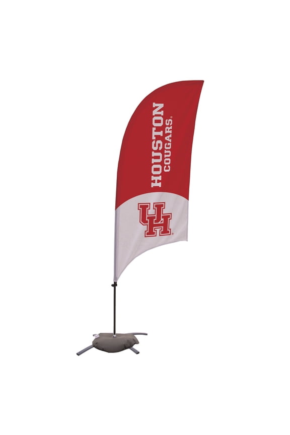 Houston Cougars Logo 7' Razor Sail Flag with Base