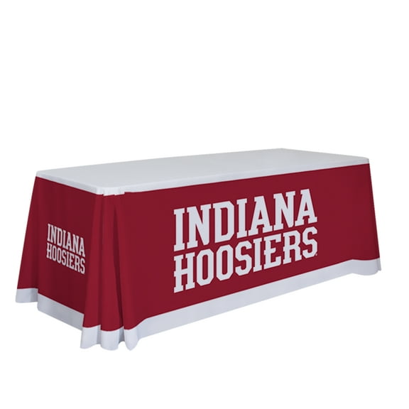 Indiana Hoosiers 6' College Sports Printed Table Throw - NCAA Licensed - Polyester Draped - School Tablecloth (Red, White)