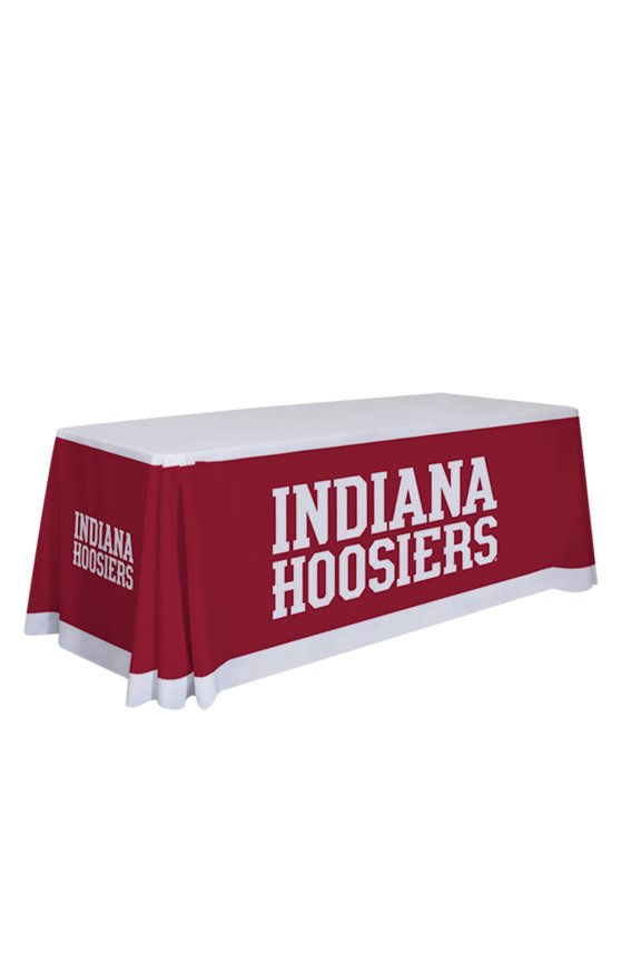 Indiana Hoosiers 6' College Sports Printed Table Throw - NCAA Licensed - Polyester Draped - School Tablecloth (Red, White)
