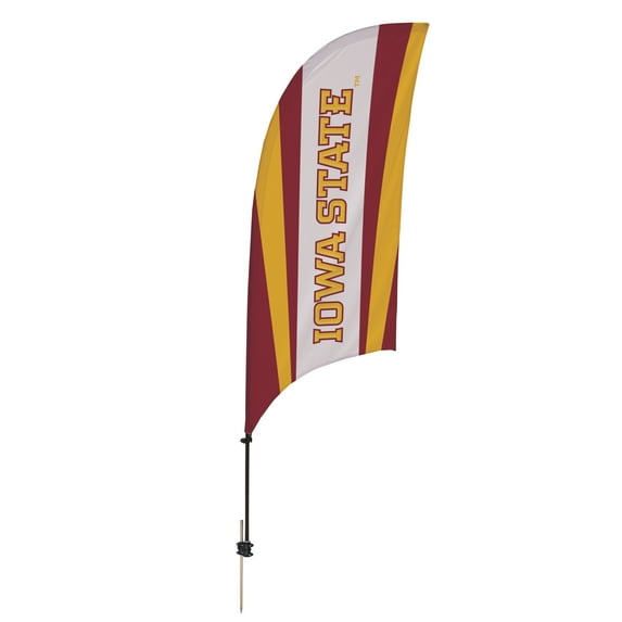 Iowa State Cyclones 7.5' College Sports Printed Feather Flag with Spike Base - NCAA Licensed - Super Polyester - School Banner (Red, Gold)