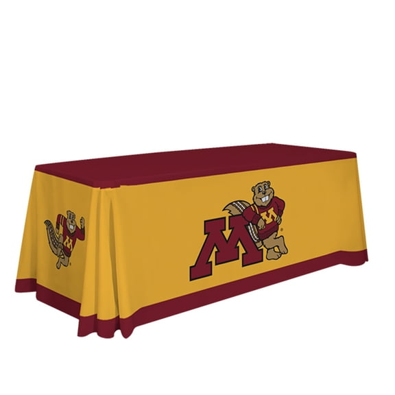 Minnesota Golden Gophers 6' College Sports Printed Table Throw - NCAA Licensed - Polyester Draped - School Tablecloth (Gold, Maroon)