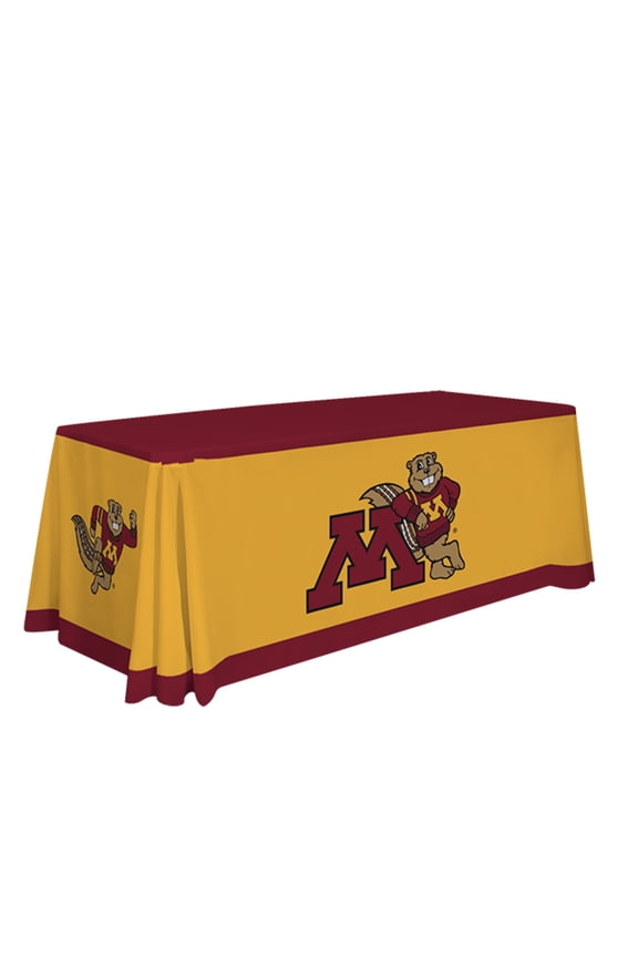 Minnesota Golden Gophers 6' College Sports Printed Table Throw - NCAA Licensed - Polyester Draped - School Tablecloth (Gold, Maroon)