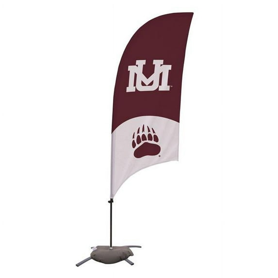 Montana Grizzlies 7.5' Two-Tone Razor Feather Stake Flag with Base