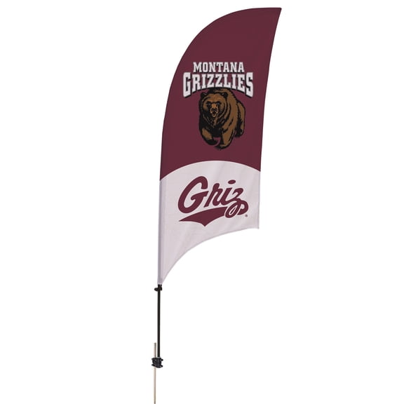 Montana Grizzlies 7.5' Two-Tone Razor Feather Stake Flag