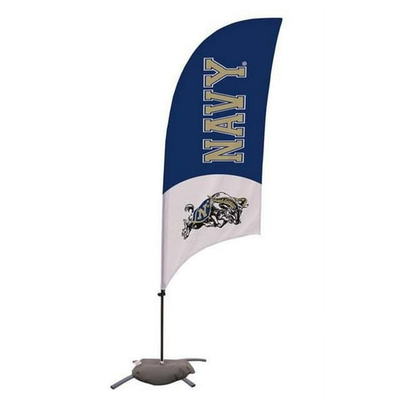 Navy Midshipmen 7.5' Mascot Razor Feather Flag with Base