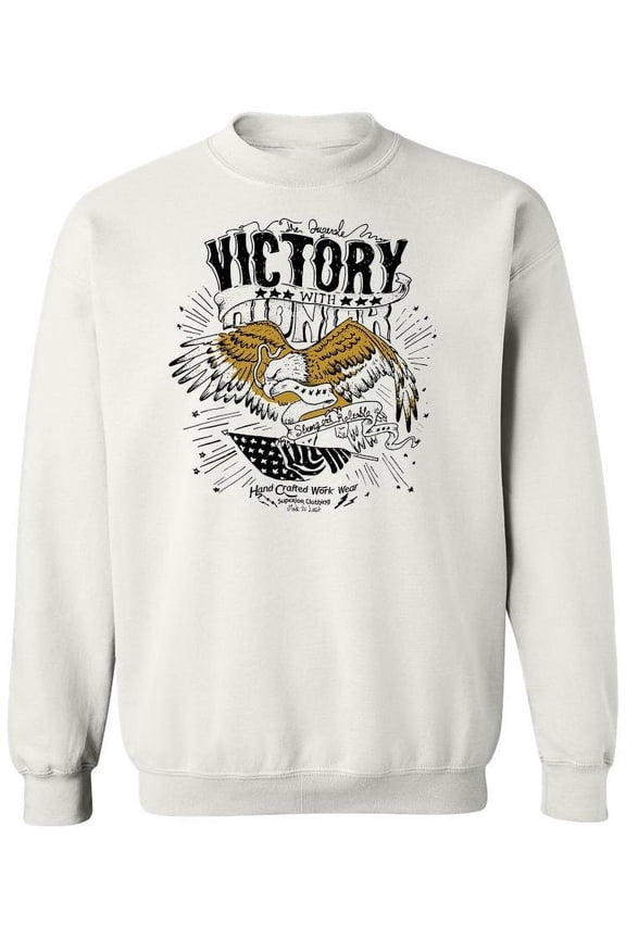 Victory Eagle Hand Draw Style Sweatshirt Women - Women Sweatshirt, White, 5XL