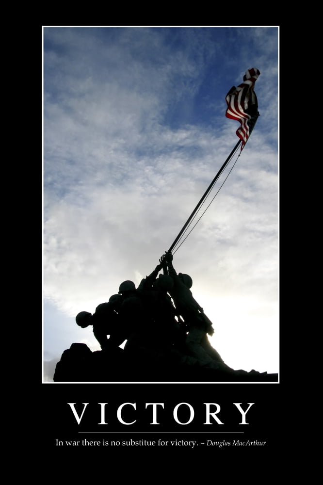 Victory Inspirational Quote and Motivational Poster Canvas Art - Stocktrek Images (23 x 34)