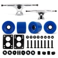 thumbnail image 1 of Victory Jump Longboard Skateboard Trucks and Wheels Set, Skateboard Accessories, Skateboard Trucks 7 inch, Skateboard wheels 70mm, Skateboard Bearings (7 inch Silver Truck w 70mm Blue Wheels), 1 of 6