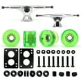 thumbnail image 1 of Victory Jump Longboard Skateboard Trucks and Wheels Set, Skateboard Accessories, Skateboard Trucks 7 inch, Skateboard wheels 70mm, Skateboard Bearings (7 inch Silver Truck w 70mm Gel Green Wheels), 1 of 7