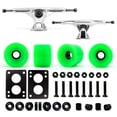 thumbnail image 1 of Victory Jump Longboard Skateboard Trucks and Wheels Set, Skateboard Accessories, Skateboard Trucks 7 inch, Skateboard wheels 70mm, Skateboard Bearings (7 inch Silver Truck w 70mm Neon Green Wheels), 1 of 7